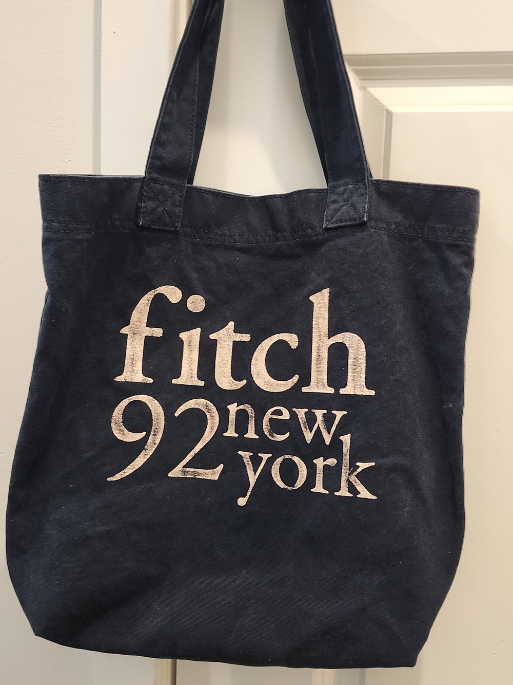 Vintage Abercrombie & Fitch 92 New York Navy Canvas Tote
